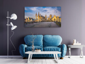 Wandbild | Panorama der Altstadt von Gent