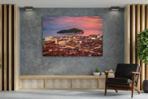 Wandbild | Altstadt von Dubrovnik zum Sonnenuntergang