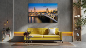Wandbild | Alexanderbrücke in Paris zum Sonnenuntergang