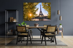 Wandbild | Herbstsonnenaufgang am Eiffelturm in Paris