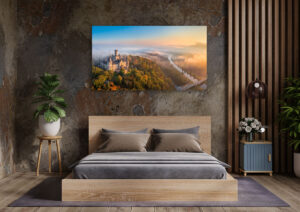 Wandbild | Schloss Marienburg an einem nebligen Morgen