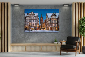 Wandbild | Marktkirche und die Altstadt von Hannover im Winter
