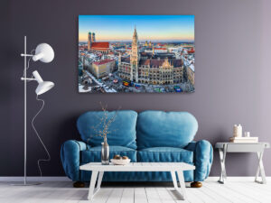 Wandbild | Panorama vom Marienplatz in München