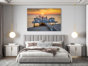 Wandbild | Sonnenaufgang an der Seebrücke Sellin