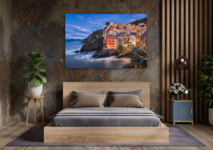 Wandbild | Riomaggiore in Cinque Terre bei Nacht