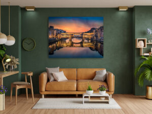 Wandbild | Sonnenaufgang am Ponte Vecchio in Florenz