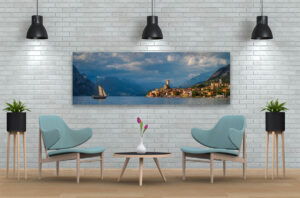 Wandbild | Panorama von Malcesine am Gardasee