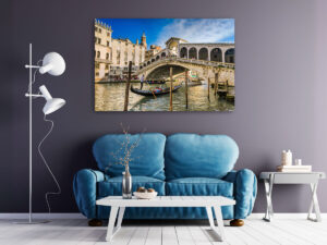 Wandbild | Gondel an der Rialto-Brücke in Venedig