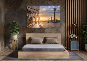 Wandbild | Sonnenaufgang auf dem Markusplatz in Venedig