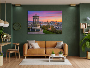 Wandbild | Edinburgh zum Sonnenuntergang