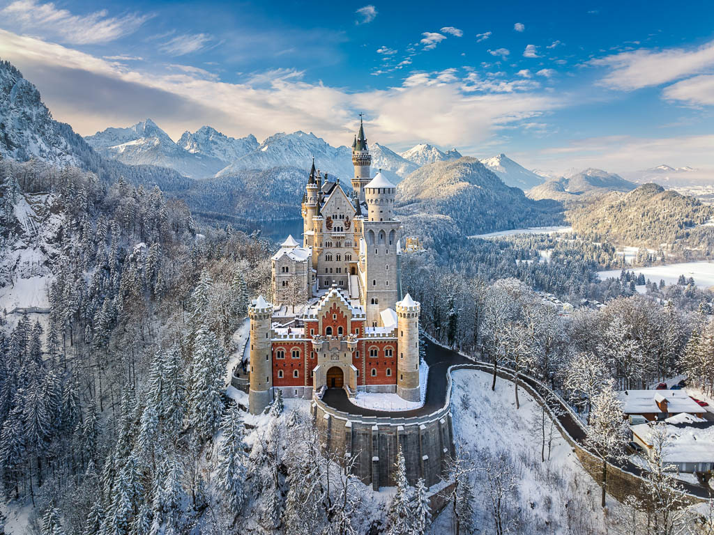 Schloss Neuschwanstein an einem Wintertag