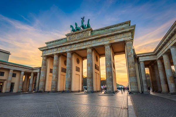 Sunset at the Brandenburg gate in Berlin, Germany by Michael Abid