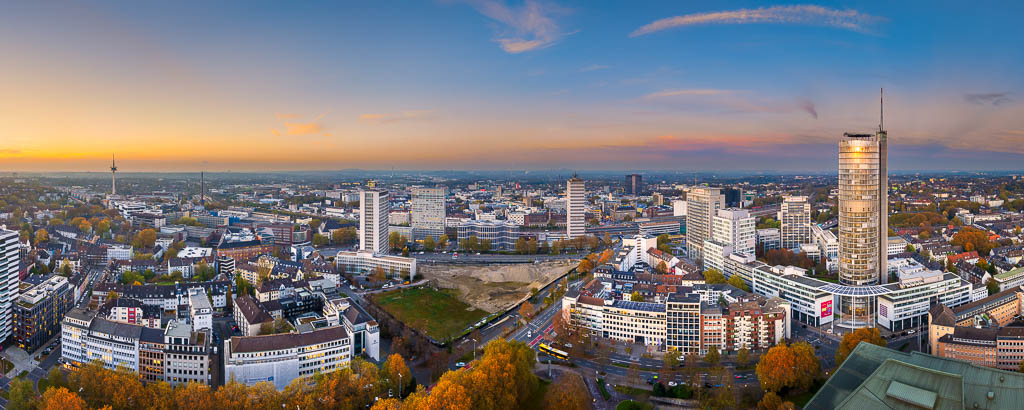 Sunset skyline of Essen