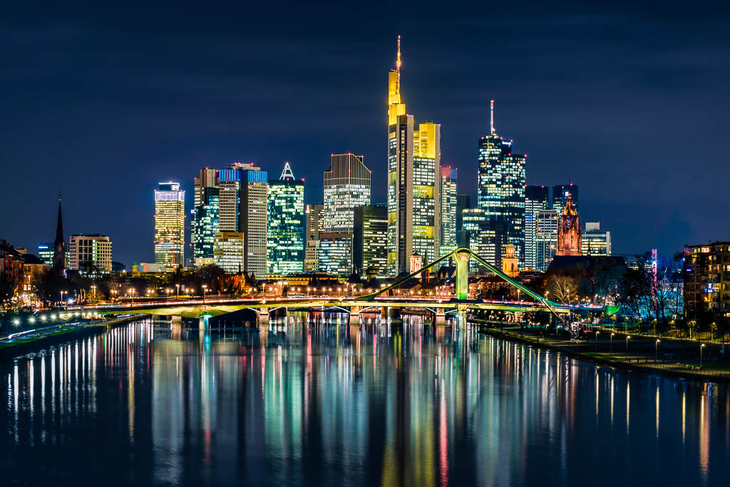 Night skyline of Frankfurt