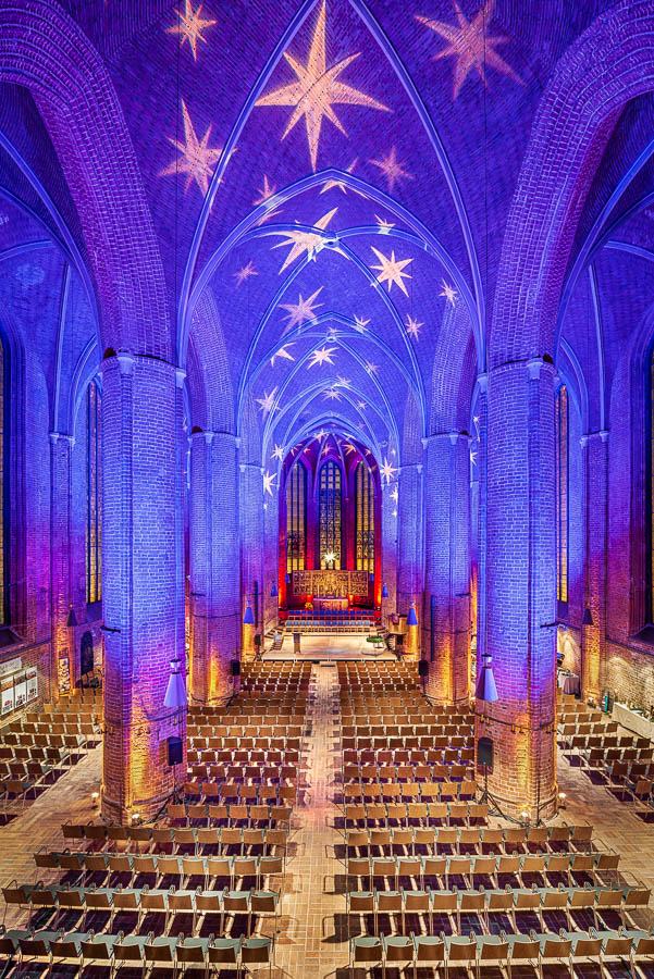 Christmas illumination in the Marktkirche in Hannover