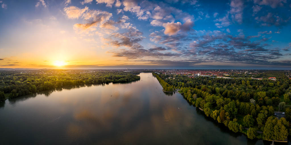 Panorama of the Maschsee lake in Hannover