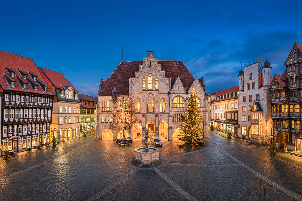 Market square and Town Hall of Hildesheim