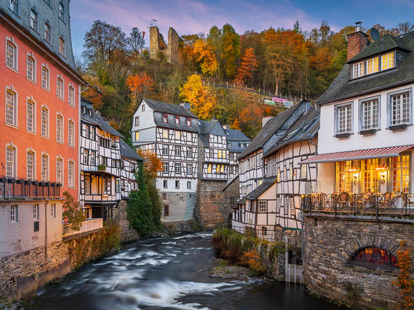 Monschau in the Eifel region of Germany on an autumn evening by Michael Abid