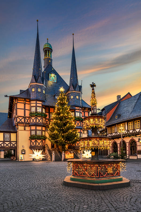Rathaus von Wernigerode zur Weihnachtszeit
