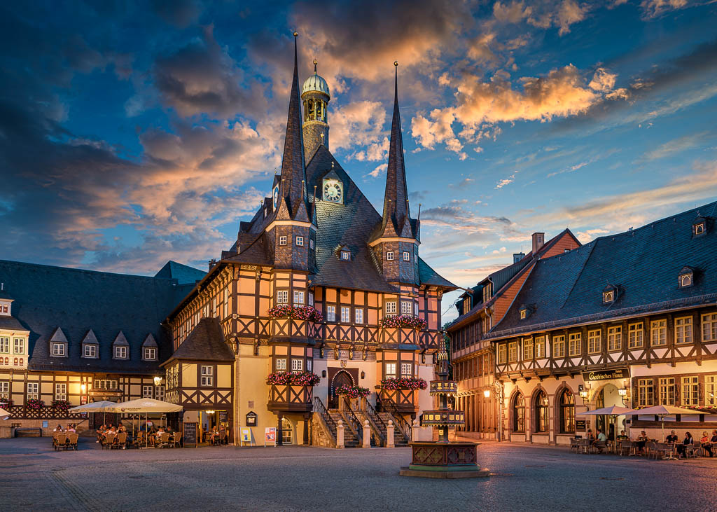 Town Hall of Wernigerode at night