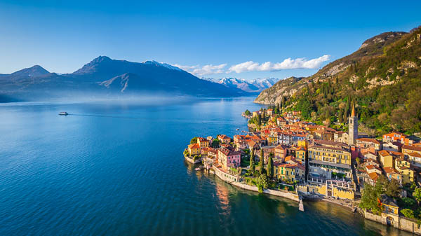 Aerial view of Varenna on Lake Como, Italy by Michael Abid