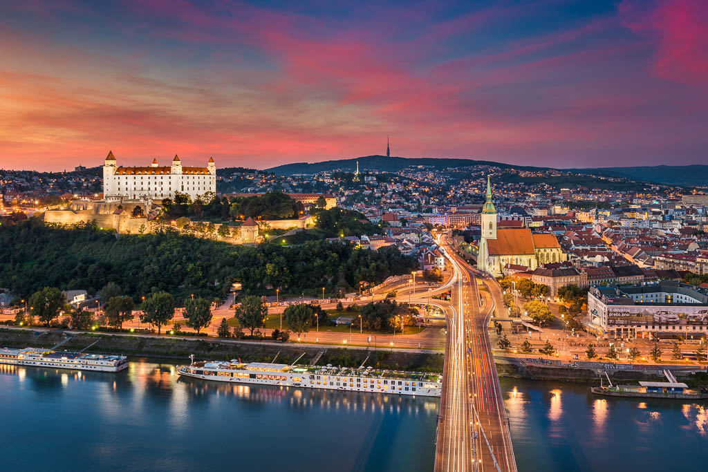 Sonnenuntergang in Bratislava
