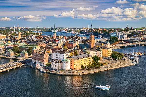 Aerial view of Gamla Stan in Stockholm, Sweden by Michael Abid