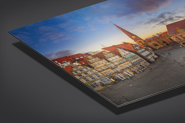 Metal Print - Market square of Bremen at sunset