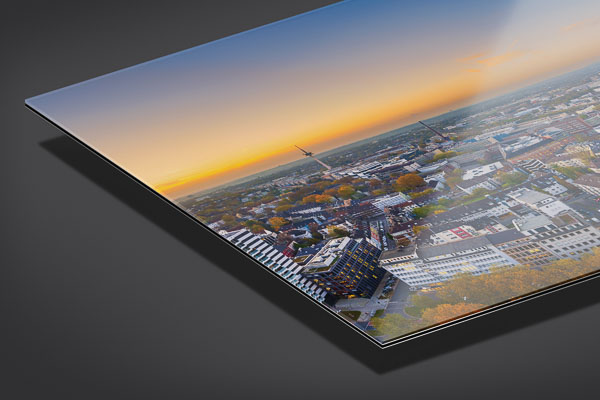 Acrylic Glass - Sunset skyline of Essen