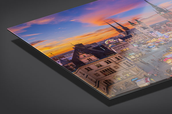 Acrylic Glass - Sunset skyline of Halle (Saale)