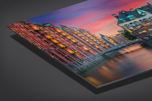 Metal Print - Sunset in the Speicherstadt district in Hamburg