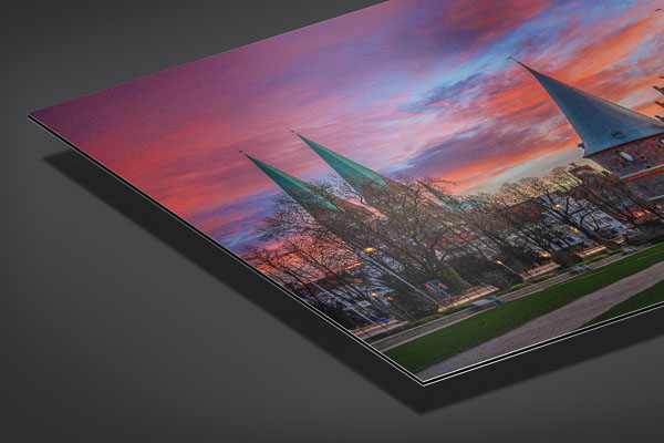 Metal Print - Sunrise at the Holstentor in Lübeck