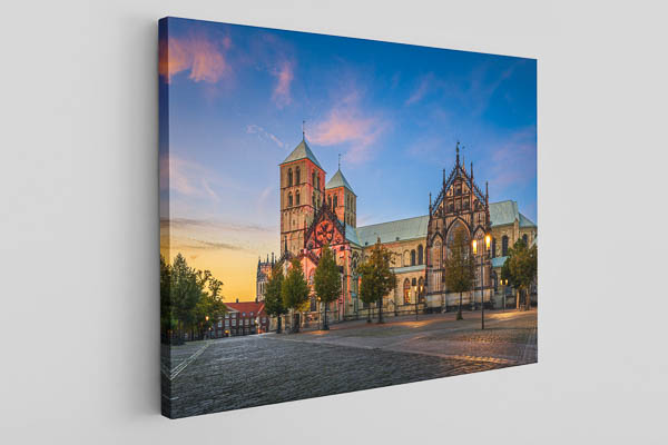 Leinwand - Dom von Münster bei Sonnenuntergang