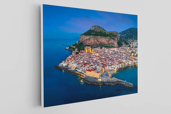 Canvas - Aerial night view of Cefalu