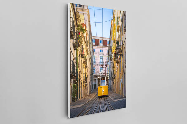 Canvas - Historic yellow tram in Lisbon