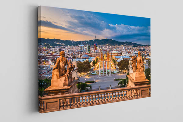 Canvas - Sunset view of Barcelona