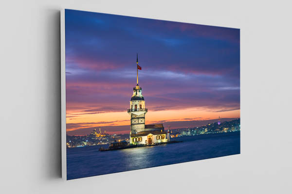 Canvas - Maiden's Tower in Istanbul at night