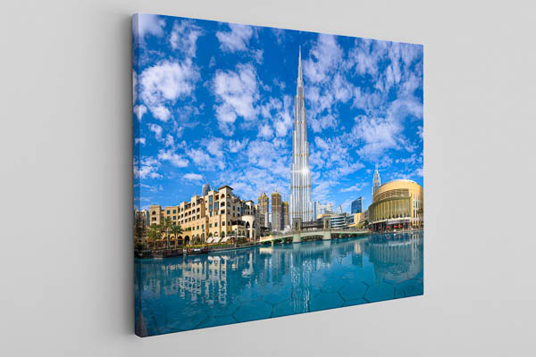 Leinwand - Dubai mit Burj Khalifa und Dubai Mall