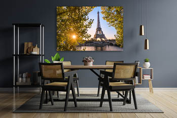 Wall Art | Autumn sunrise at the Eiffel tower in Paris