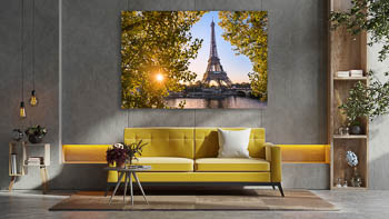 Wall Art | Autumn sunrise at the Eiffel tower in Paris