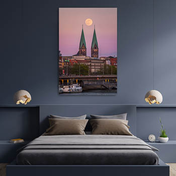 Wall Art | Full moon over Bremen