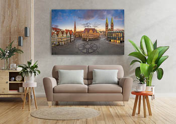 Wall Art | Market square of Bremen at sunset