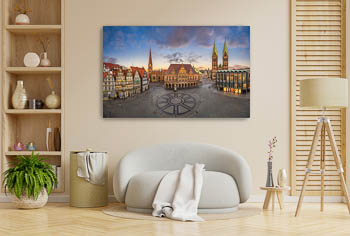 Wall Art | Market square of Bremen at sunset