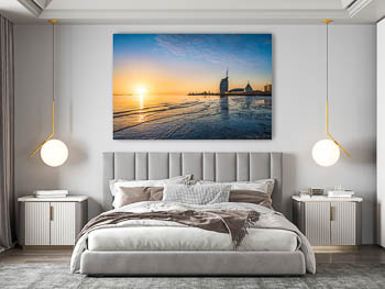 Wall Art | Sunset at the coast in Bremerhaven