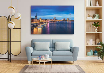 Wall Art | Skyline of Dusseldorf and the Rhine river