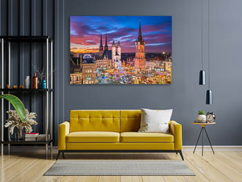 Wall Art | Night skyline of Halle (Saale)