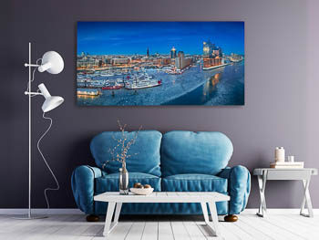 Wall Art | Winter night skyline of Hamburg