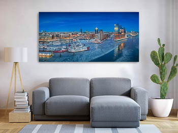 Wall Art | Winter night skyline of Hamburg