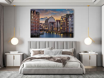 Wandbild | Nikolaifleet und Elbphilharmonie in Hamburg