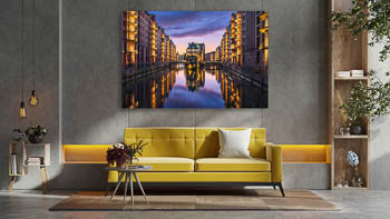 Wall Art | Speicherstadt district in Hamburg at night